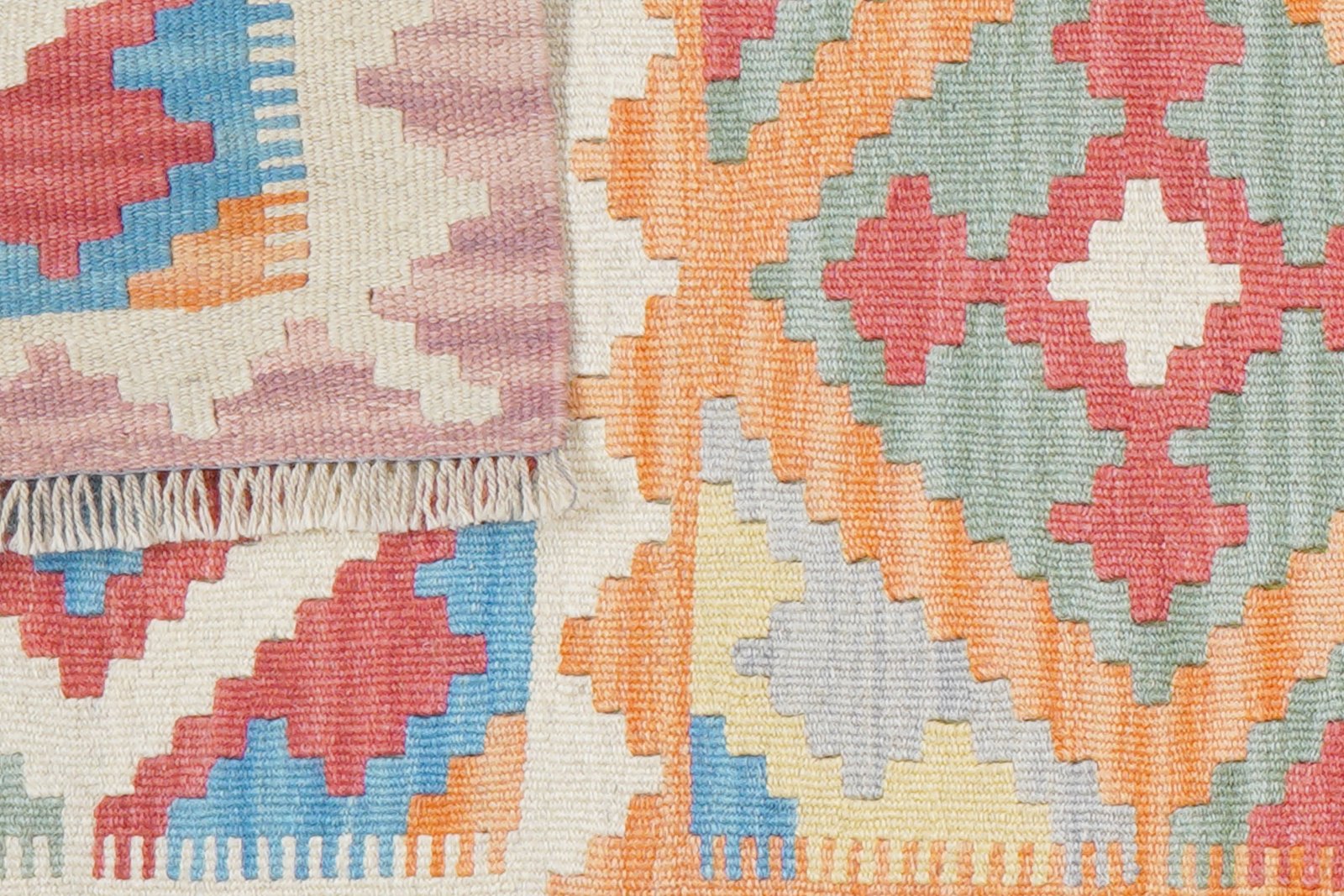 Kelim Gashgai — Handmade, 62x247 cm, Blue, 100% Virgin Wool | View 6