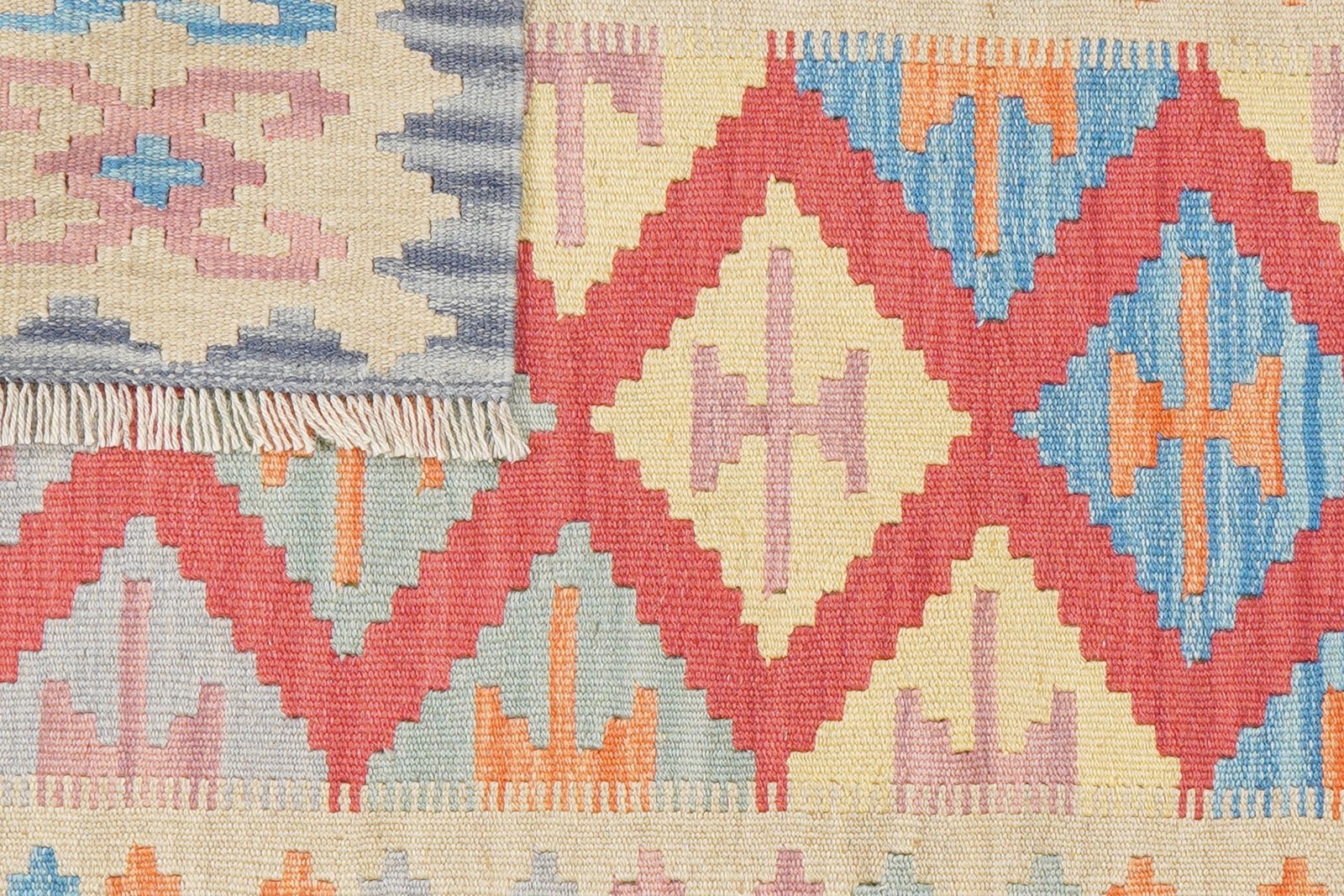 Kelim Gashgai — Handmade, 101x145 cm, Red, 100% Virgin Wool | View 6