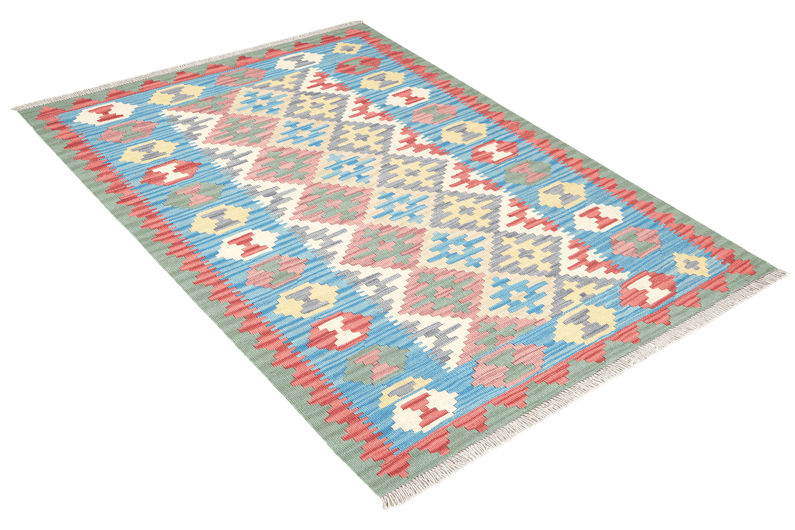 Kelim Gashgai — Handmade, 104x154 cm, Beige, 100% Virgin Wool | View 4