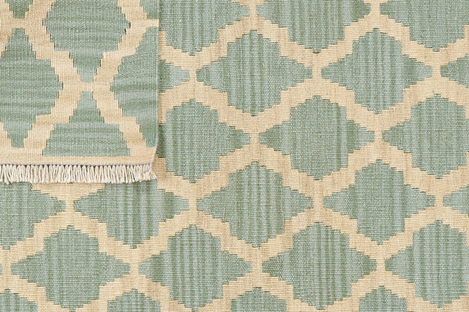 Kelim Gashgai — Handmade, 106x152 cm, Beige, 100% Virgin Wool | View 6