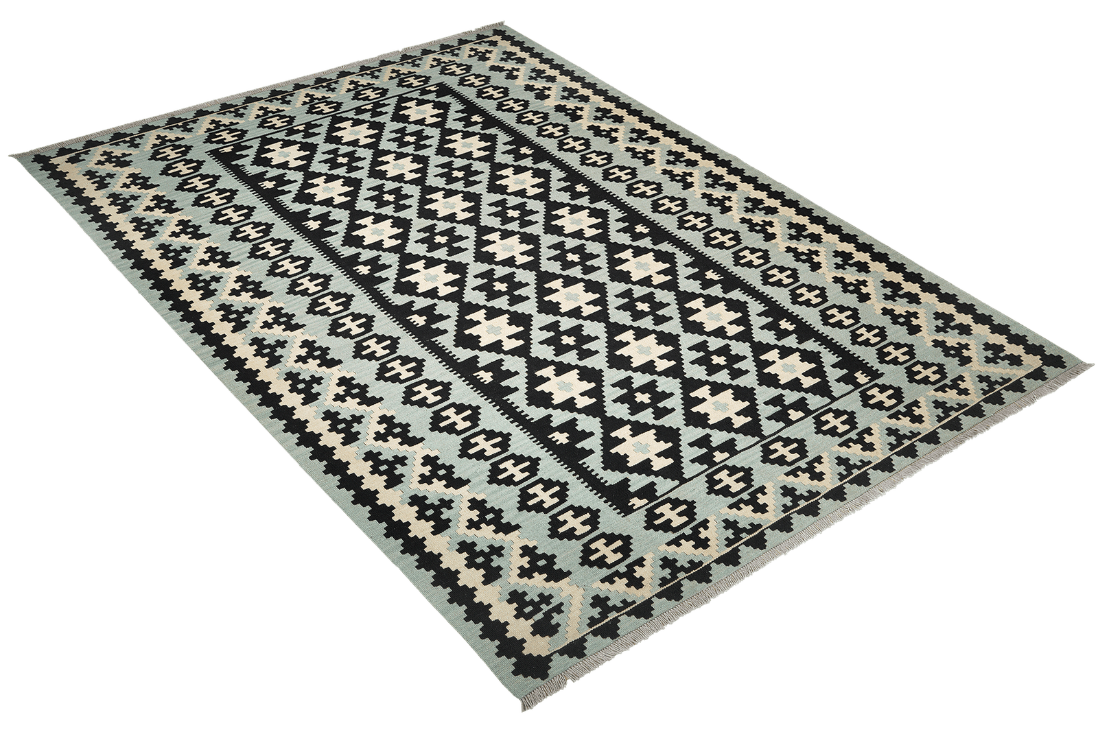 Kelim Gashgai — Handmade, 203x301 cm, Black, 100% Virgin Wool | View 4
