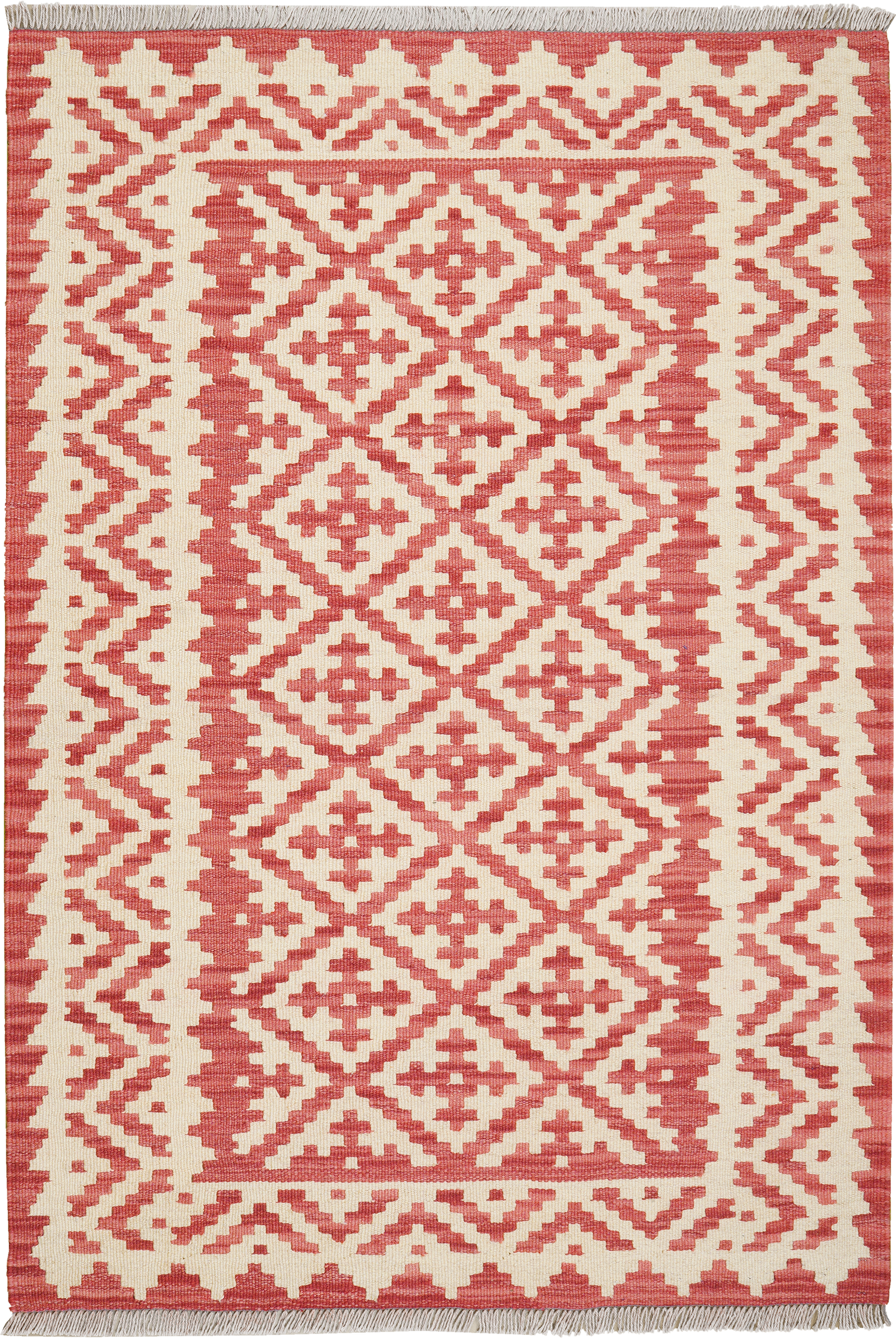 Kelim Gashgai — Handgefertigt, 153x105 cm, Beige, 100% Virgin Wool | Main view