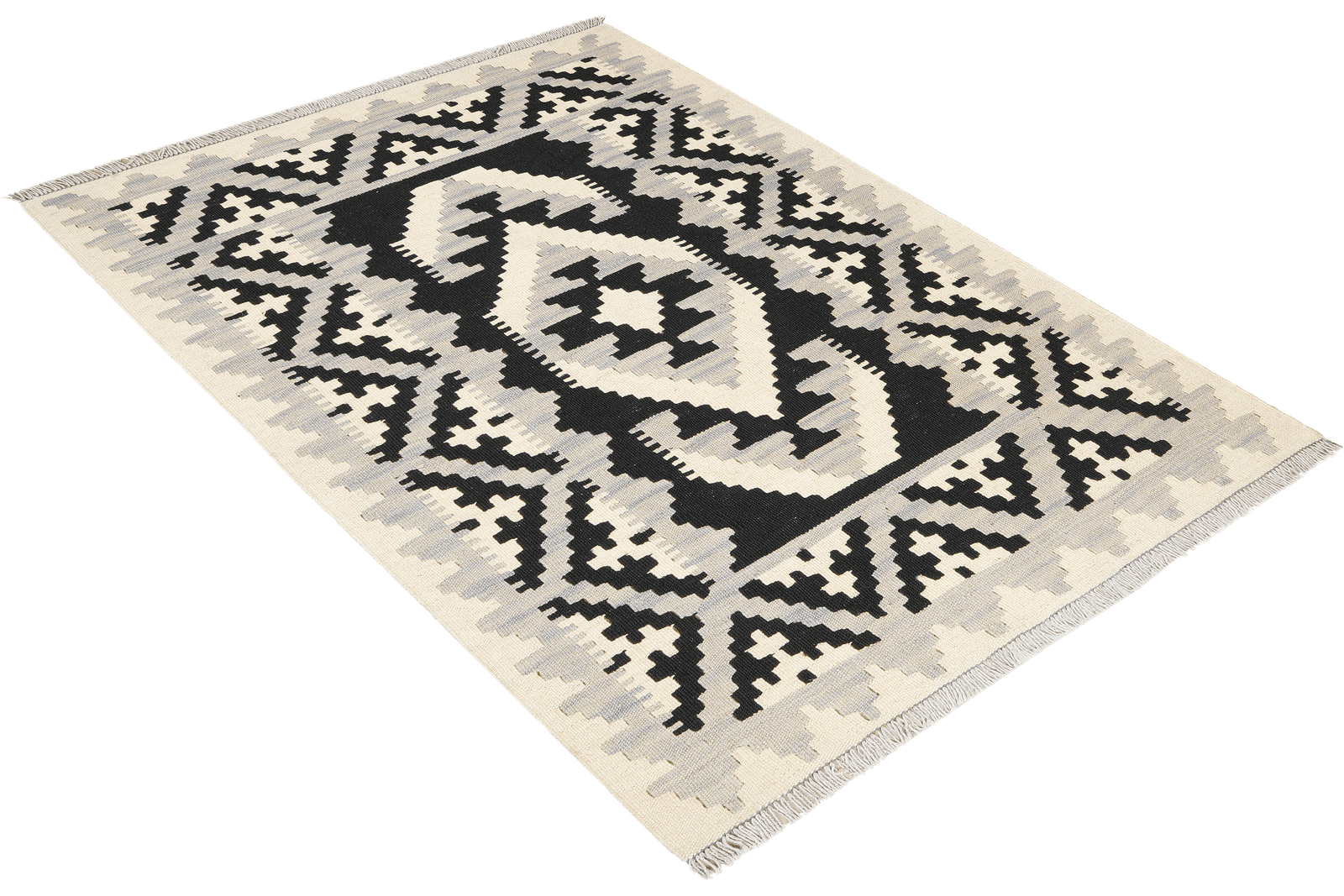 Kelim Gashgai — Handmade, 102x147 cm, Beige, 100% Virgin Wool | View 4