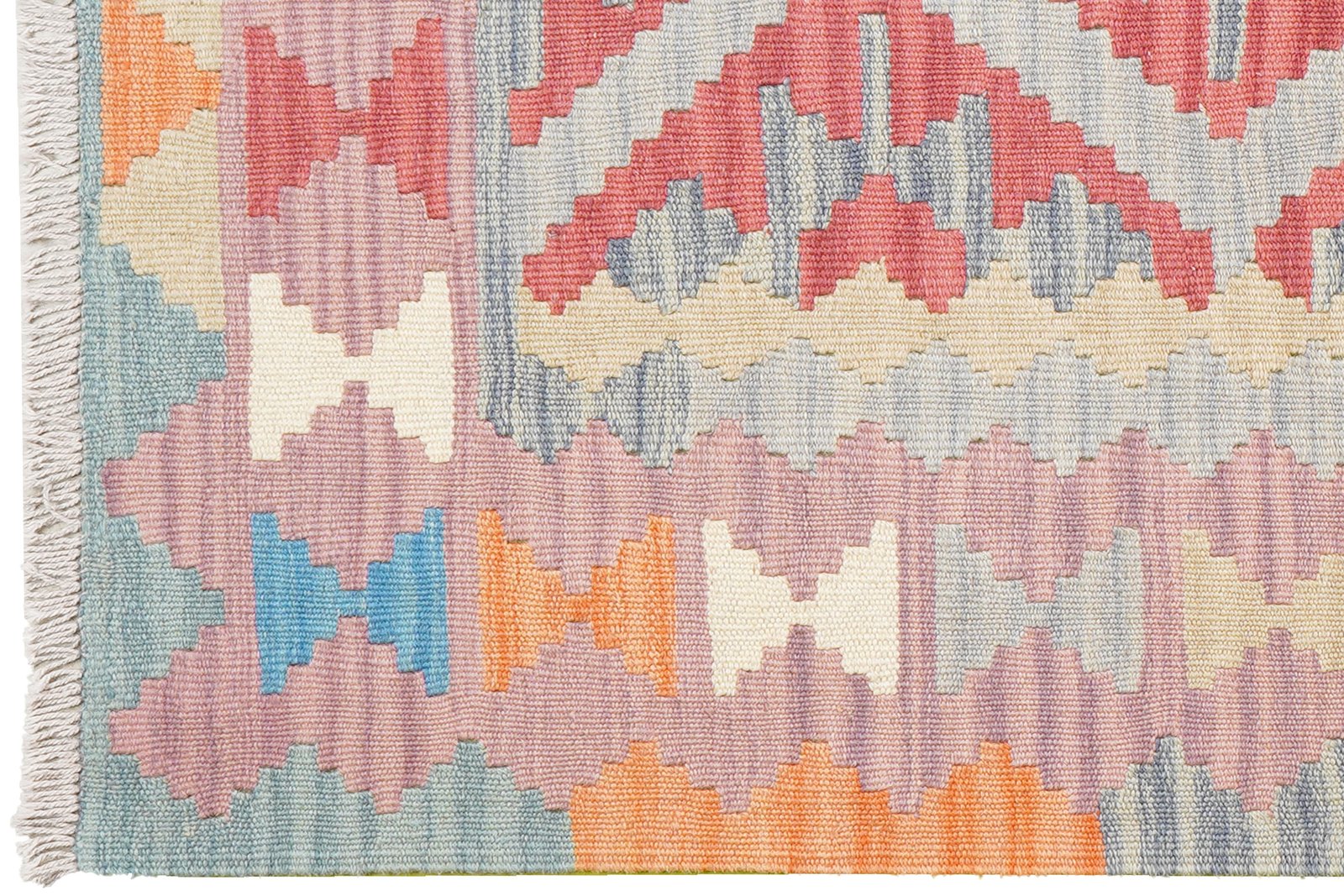 Kelim Gashgai — Handmade, 102x145 cm, Grey, 100% Virgin Wool | View 3