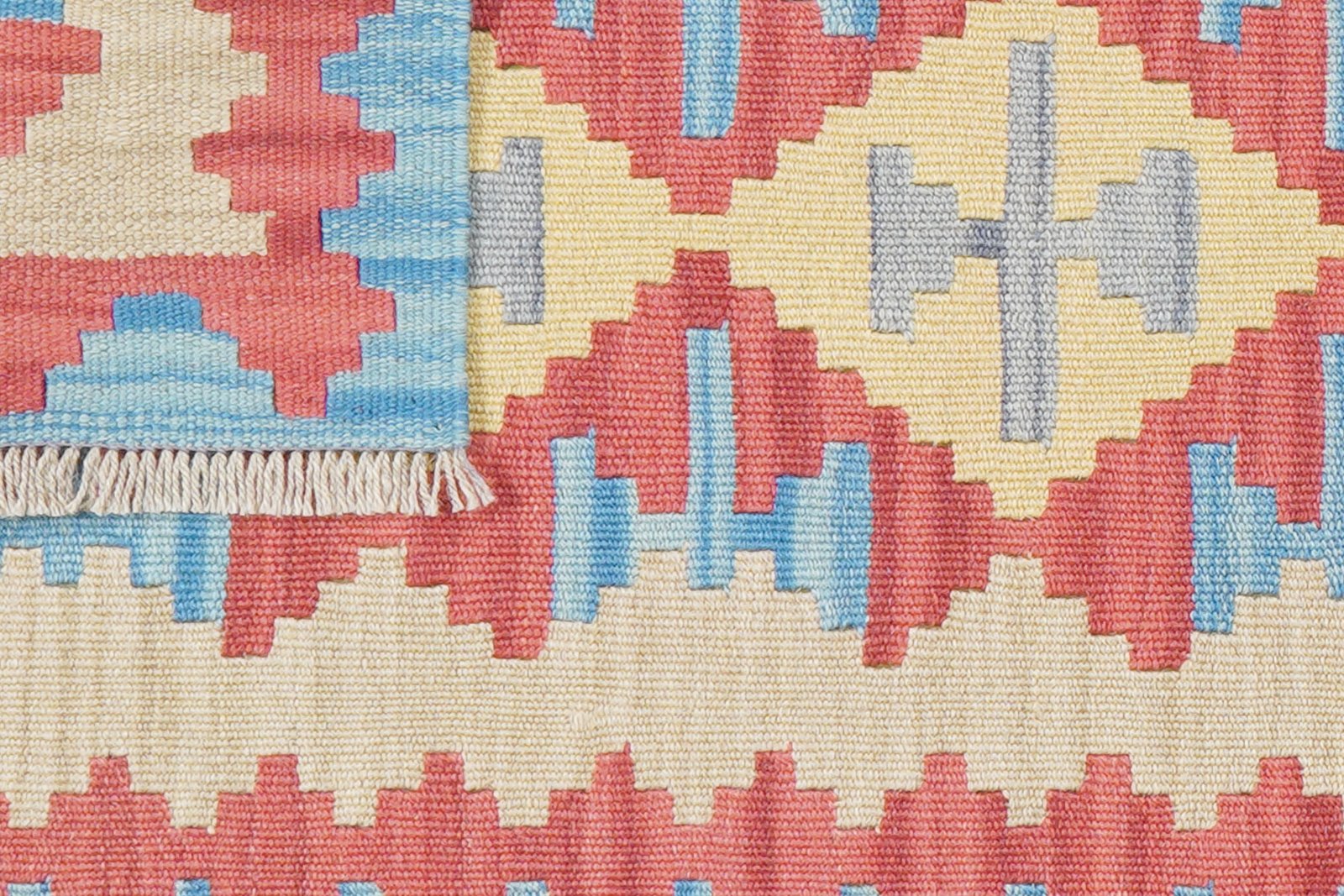 Kelim Gashgai — Handmade, 58x189 cm, Beige, 100% Virgin Wool | View 6