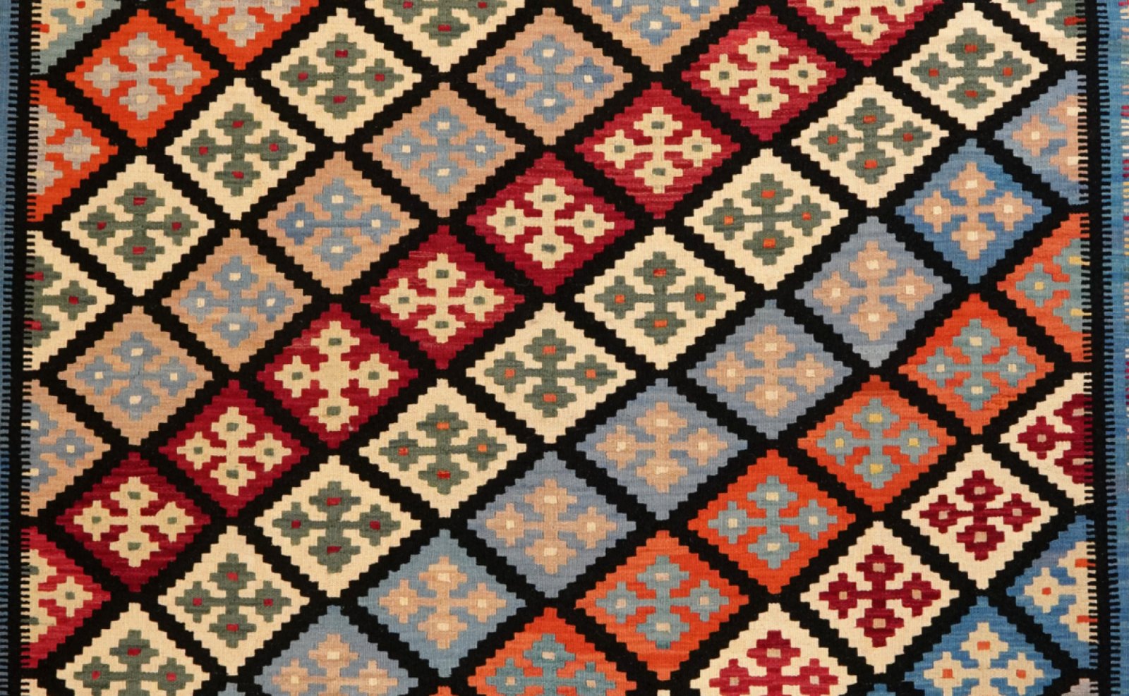 Kelim Gashgai — Handmade, 269x346 cm, Black, 100% Virgin Wool | View 4