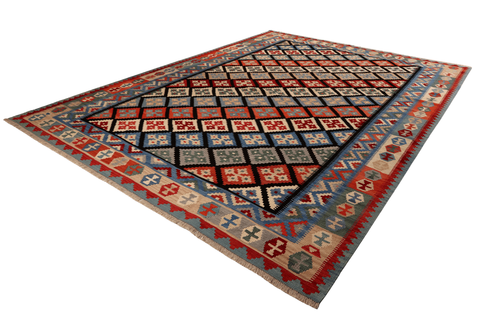 Kelim Gashgai — Handmade, 269x346 cm, Black, 100% Virgin Wool | View 6