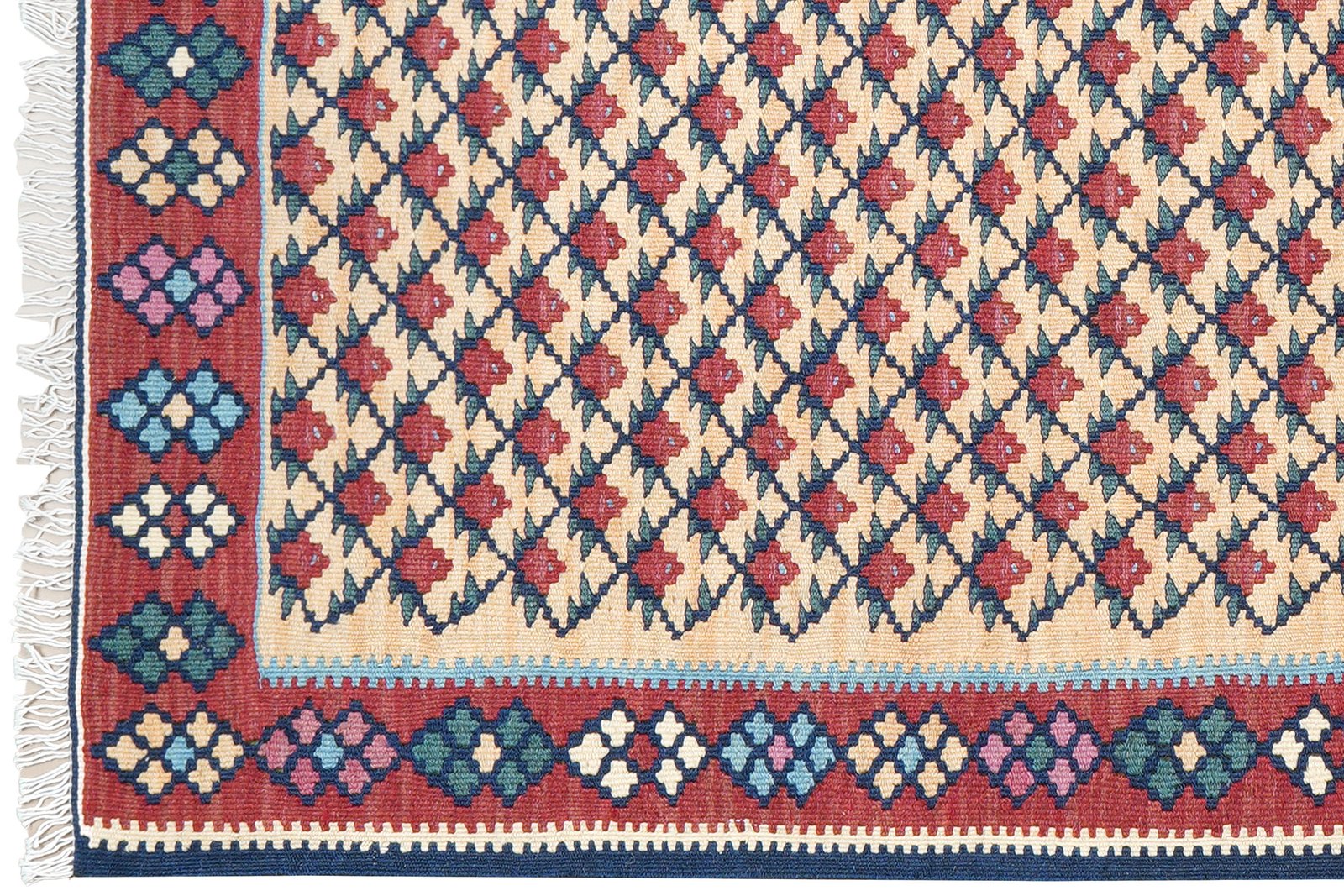 Kelim Senneh — Handmade, 100x146 cm, Multicolor, 100% Virgin Wool | View 3