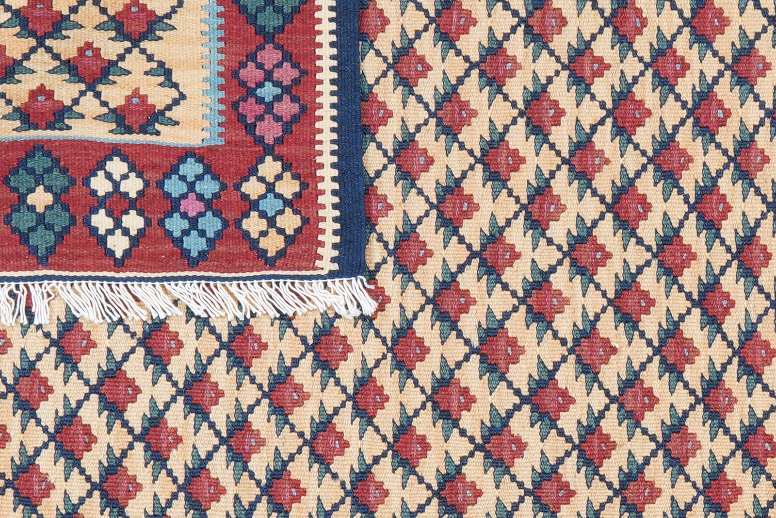Kelim Senneh — Handmade, 100x146 cm, Multicolor, 100% Virgin Wool | View 6
