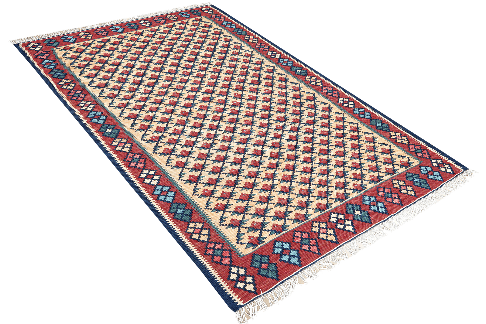 Kelim Senneh — Handmade, 97x145 cm, Multicolor, 100% Virgin Wool | View 4