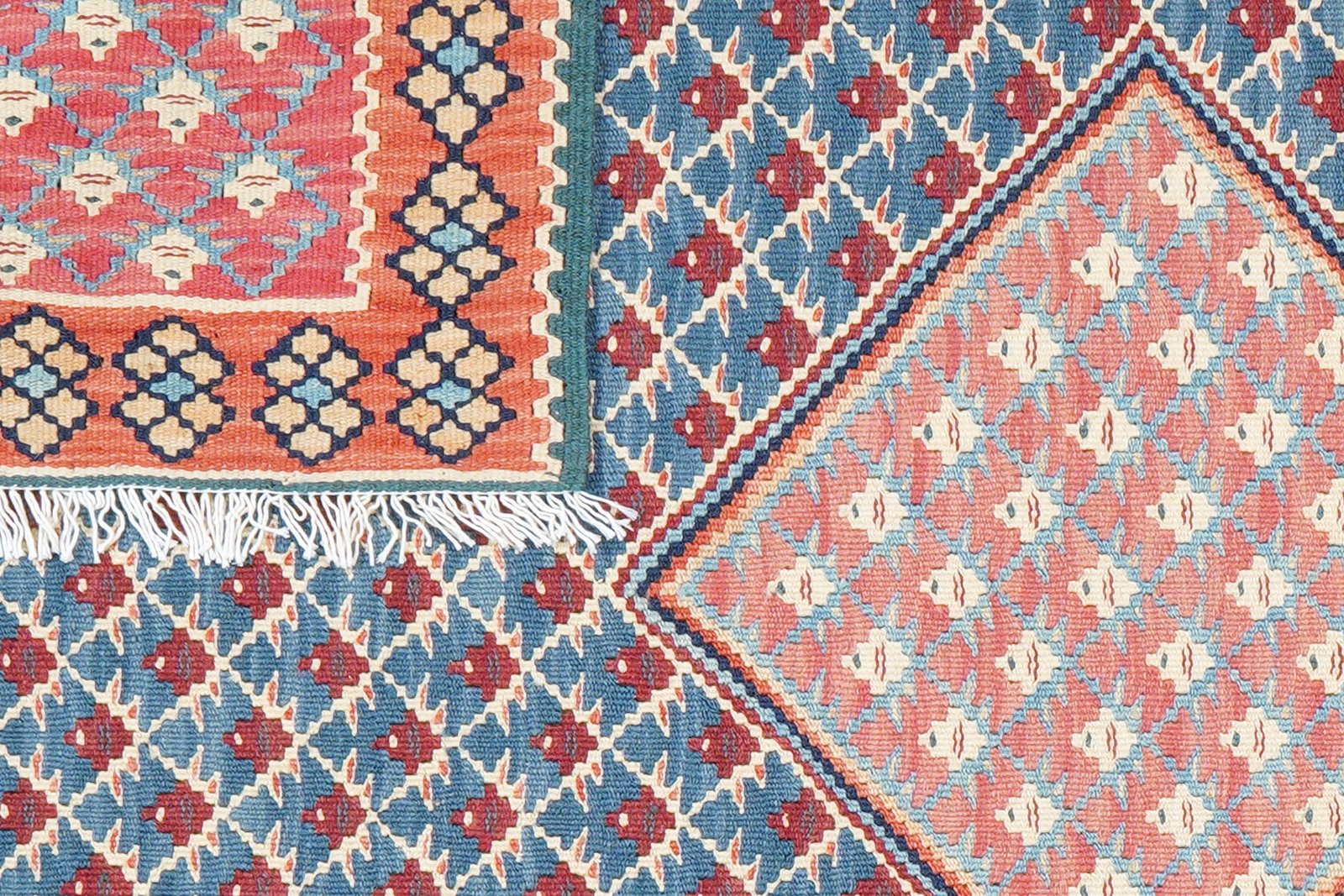 Kelim Senneh — Handmade, 107x149 cm, Blue, 100% Virgin Wool | View 6