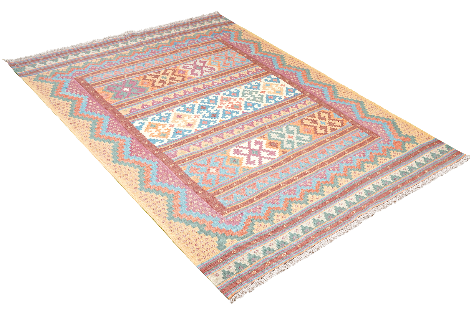 Sumak Sirdjan — Handgefertigt, 225x156 cm, Bunt, 100% Virgin Wool | View 5