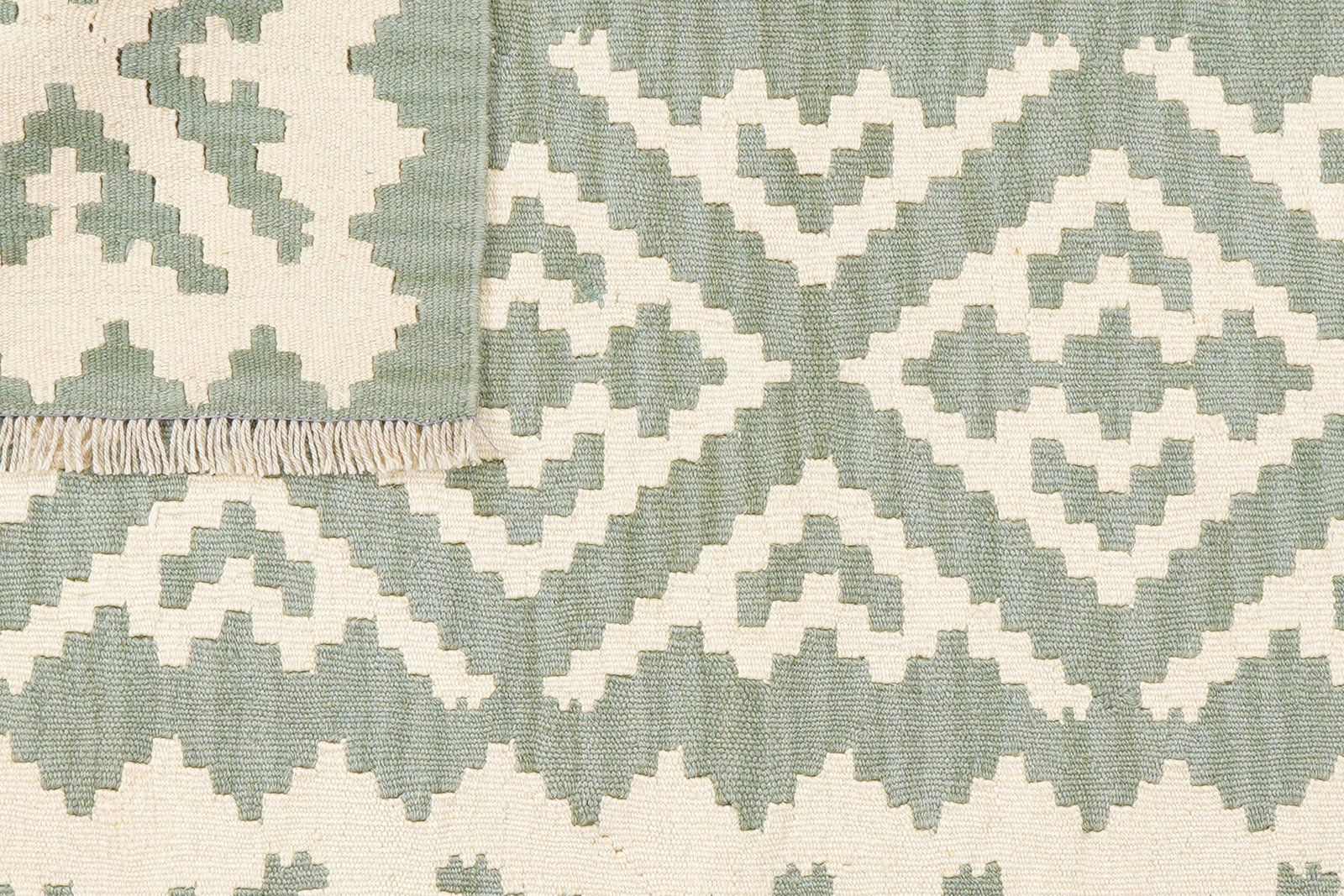 Kelim Gashgai — Handmade, 104x149 cm, Beige, 100% Virgin Wool | View 6