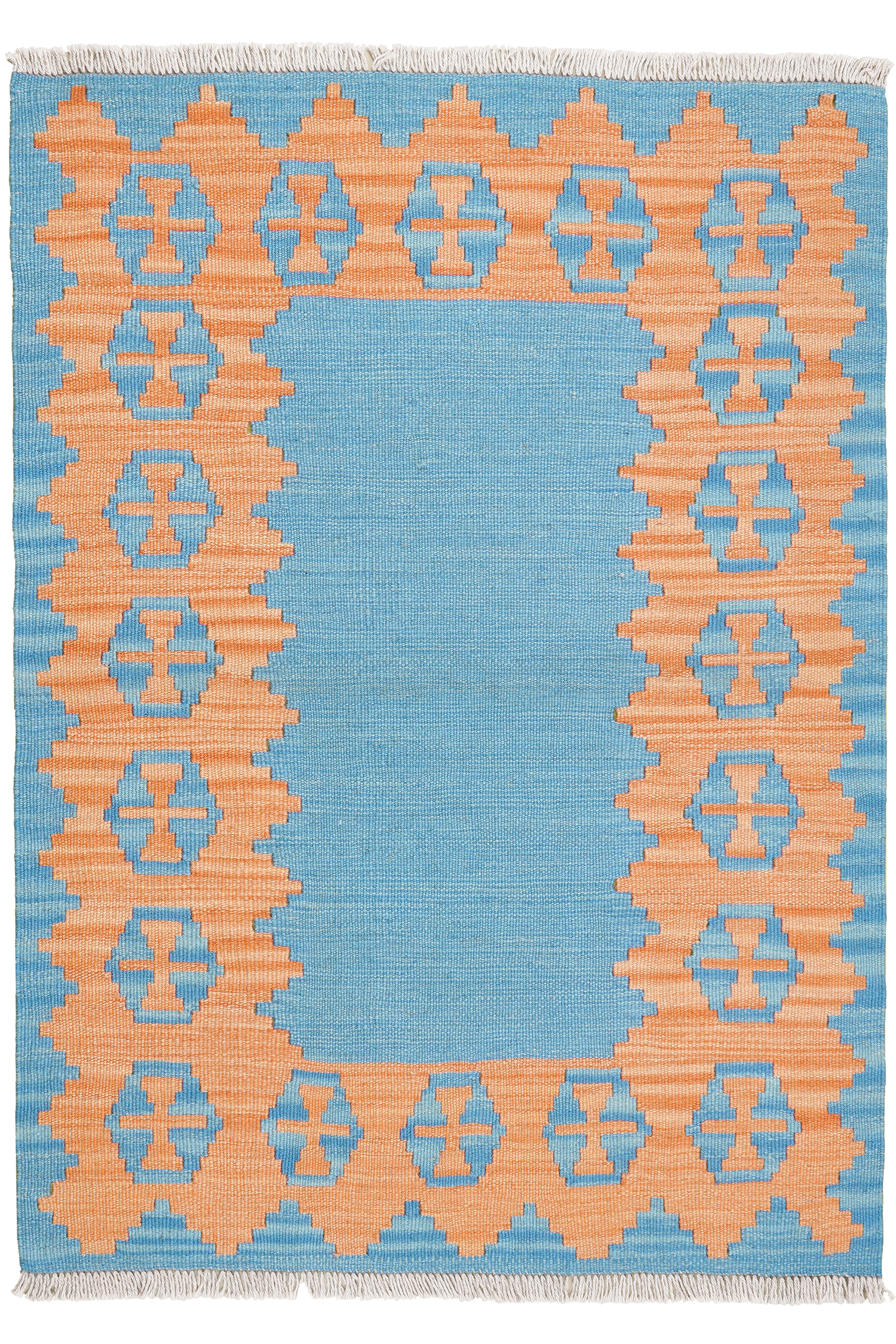 Kelim Gashgai — Handgefertigt, 119x85 cm, Orange, 100% Virgin Wool | Main view