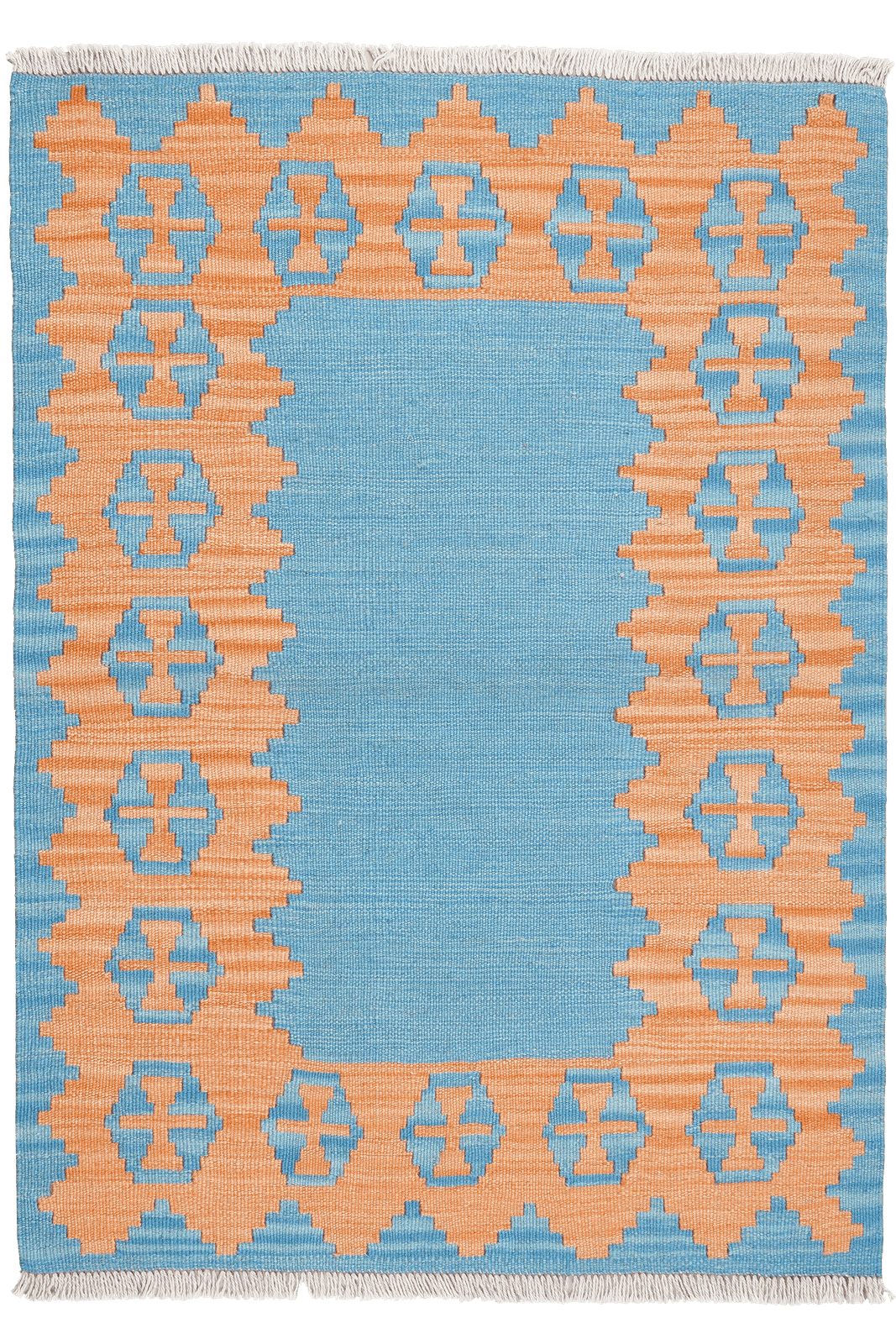 Kelim Gashgai — Handmade, 85x119 cm, Blue, 100% Virgin Wool | Main view