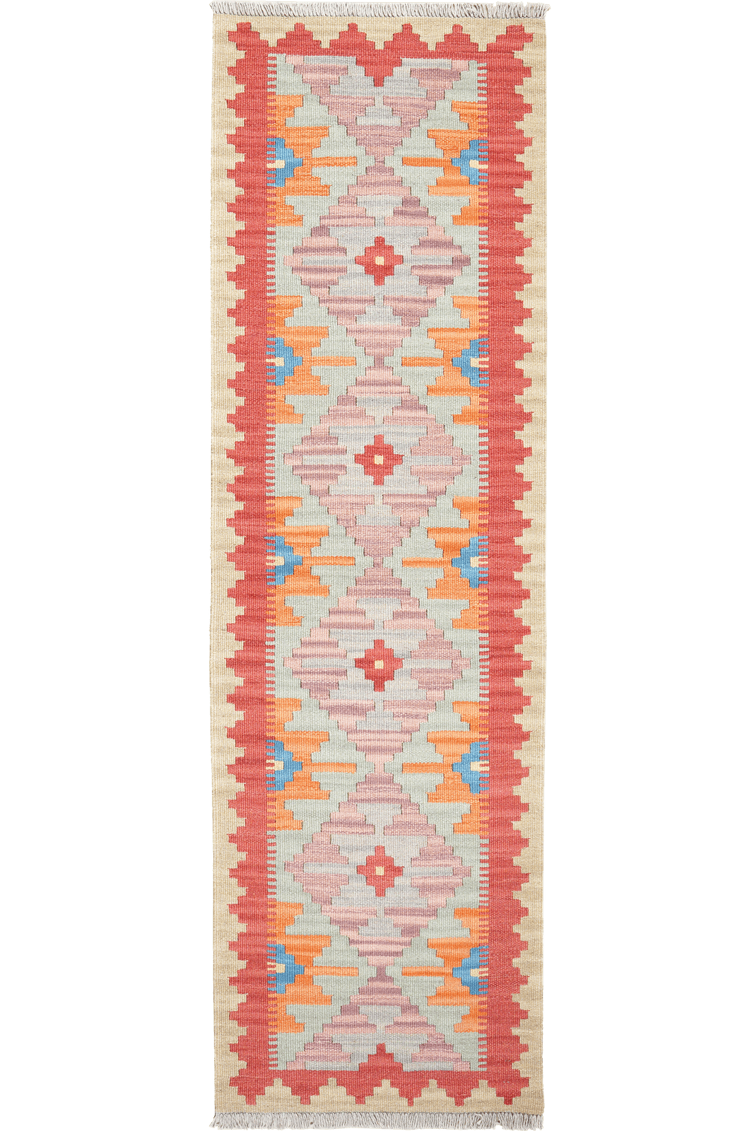 Kelim Gashgai — Handmade, 56x192 cm, Beige, 100% Virgin Wool | Main view