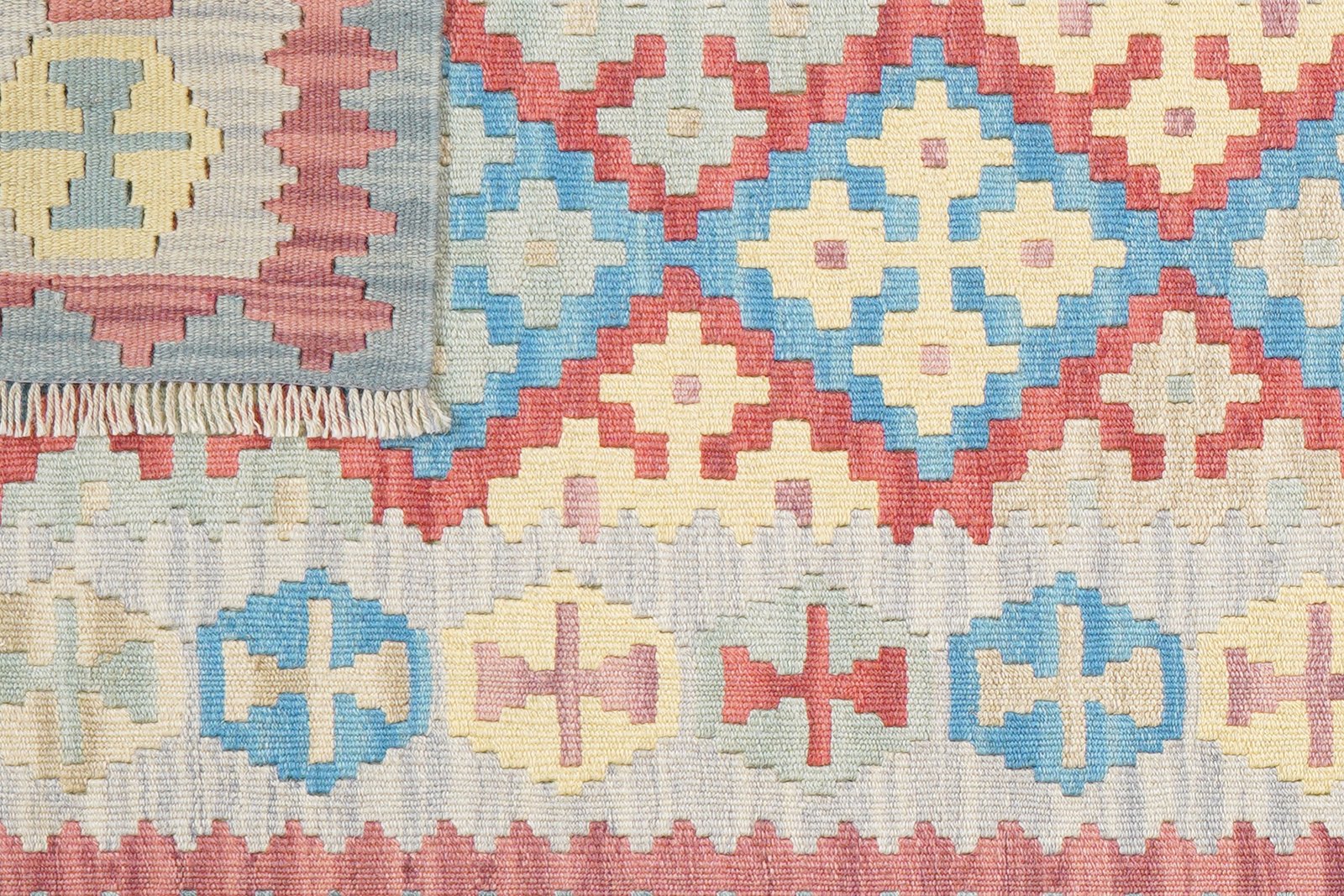 Kelim Gashgai — Handmade, 84x239 cm, Blue, 100% Virgin Wool | View 6