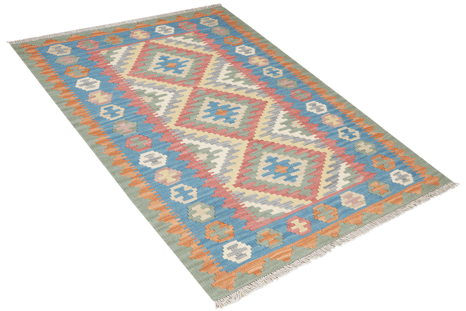 Kelim Gashgai — Handmade, 103x152 cm, Red, 100% Virgin Wool | View 4
