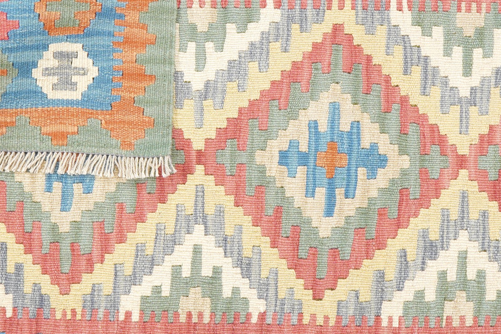 Kelim Gashgai — Handmade, 103x152 cm, Red, 100% Virgin Wool | View 6