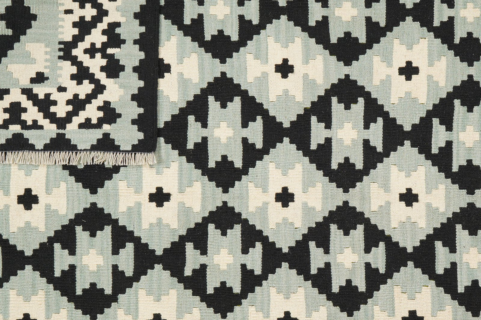 Kelim Gashgai — Handmade, 174x238 cm, Grey, 100% Virgin Wool | View 6