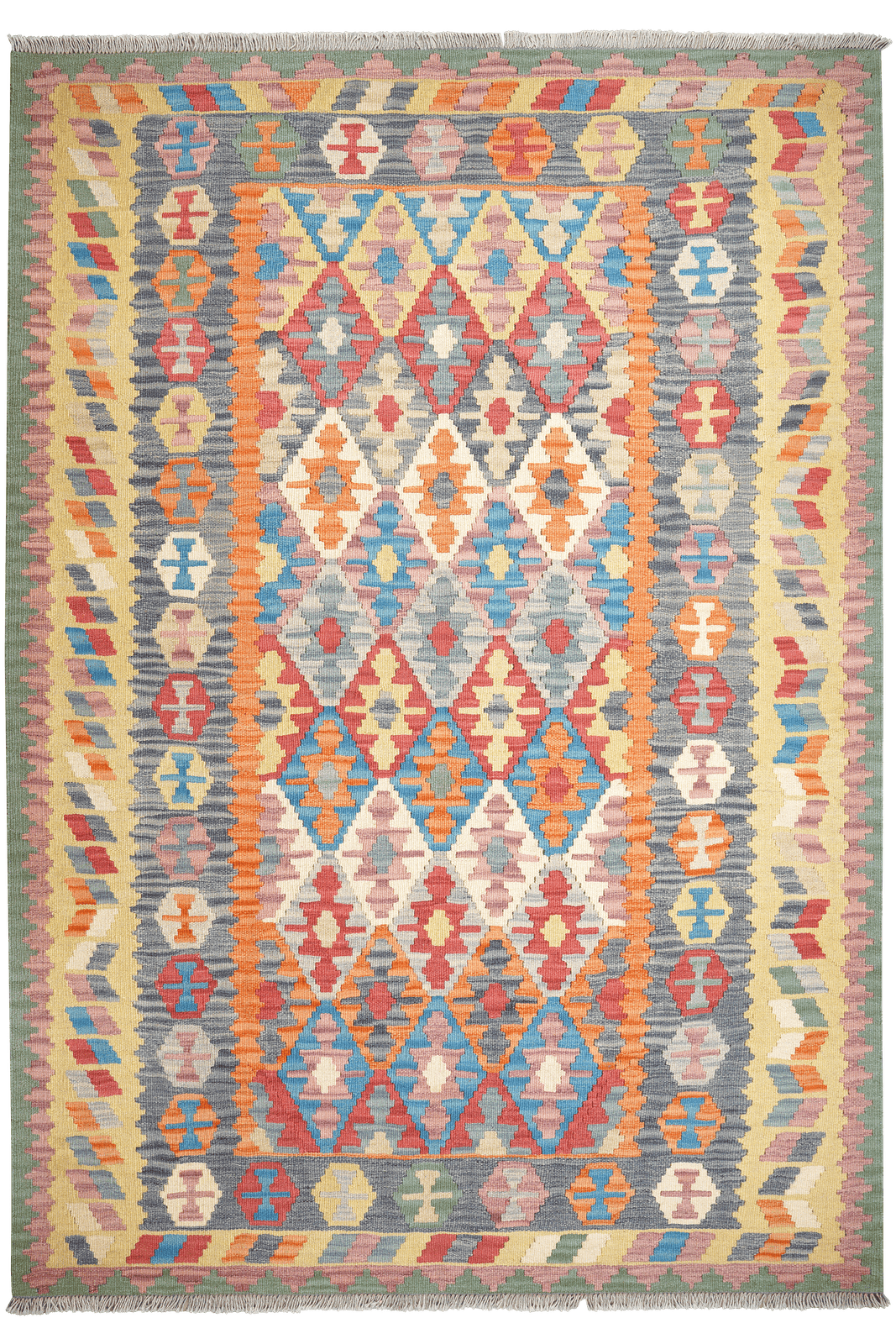 Kelim Gashgai — Handmade, 171x245 cm, Multicolor, 100% Virgin Wool | Main view