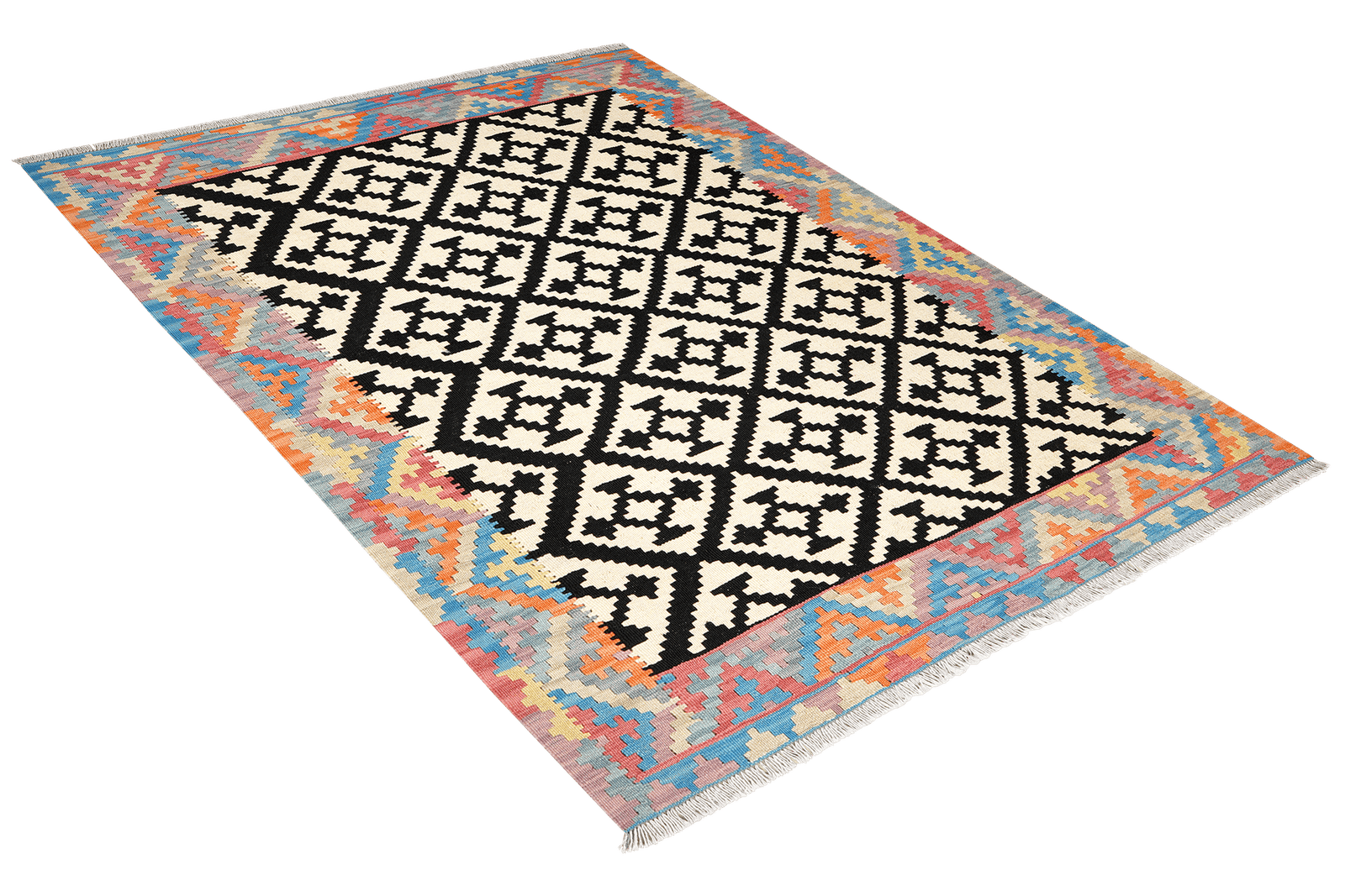 Kelim Gashgai — Handmade, 152x193 cm, Black, 100% Virgin Wool | View 4