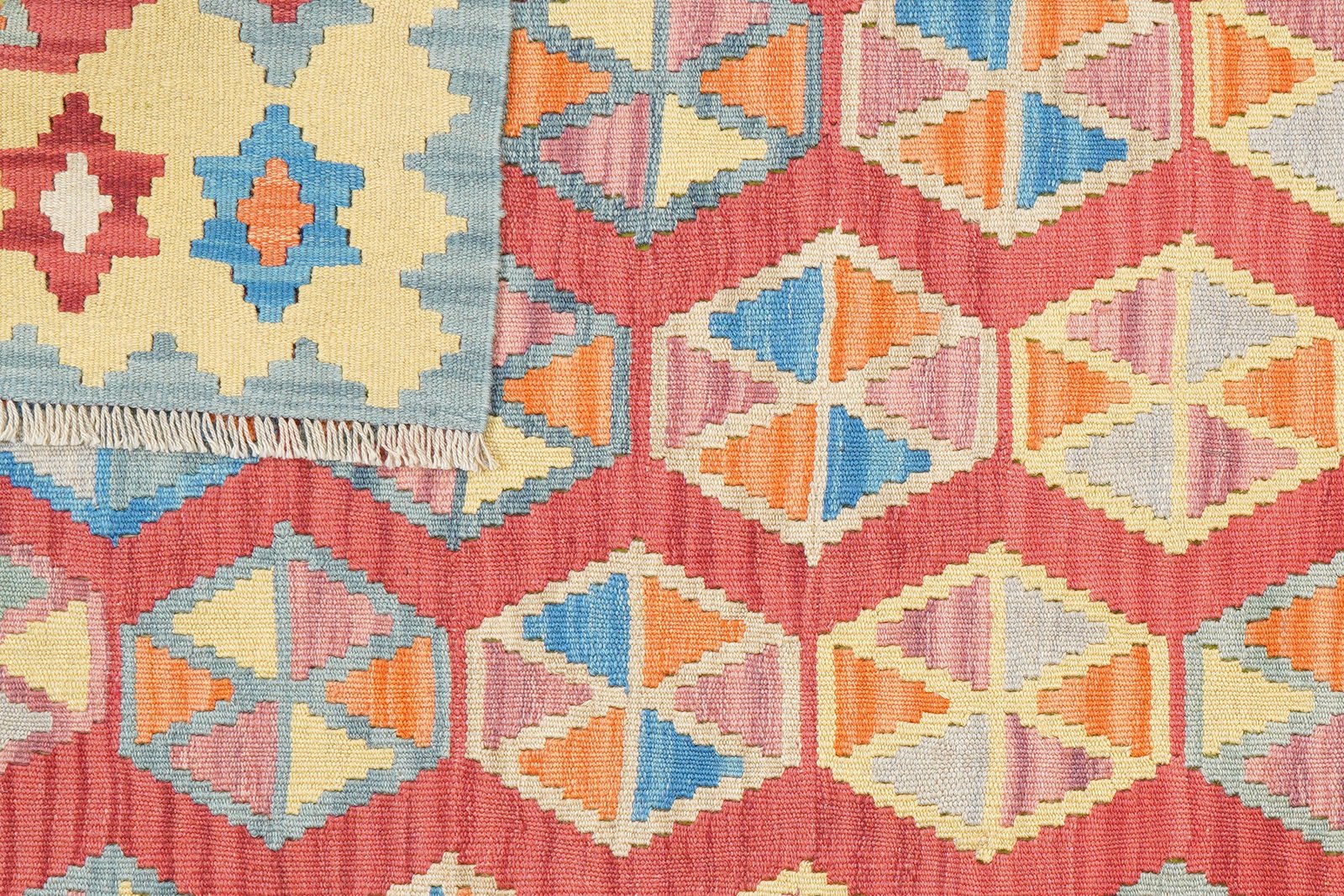Kelim Gashgai — Handmade, 159x206 cm, Red, 100% Virgin Wool | View 6