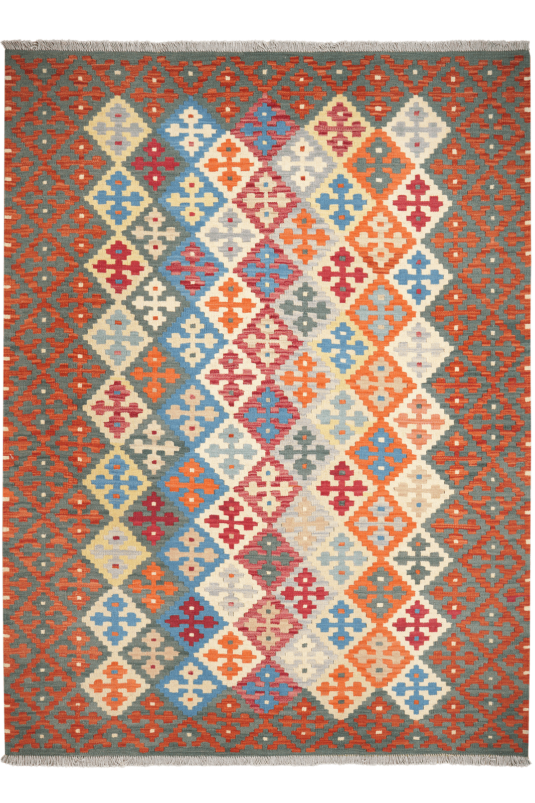 Kelim Gashgai — Handmade, 176x241 cm, Multicolor, 100% Virgin Wool | Main view