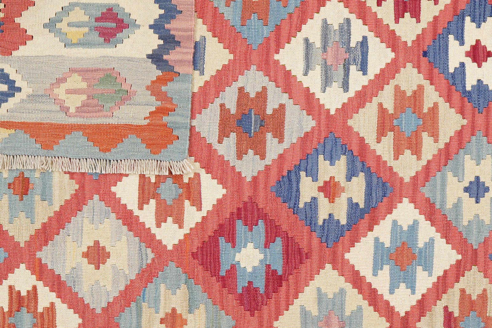 Kelim Gashgai — Handmade, 177x253 cm, Red, 100% Virgin Wool | View 6