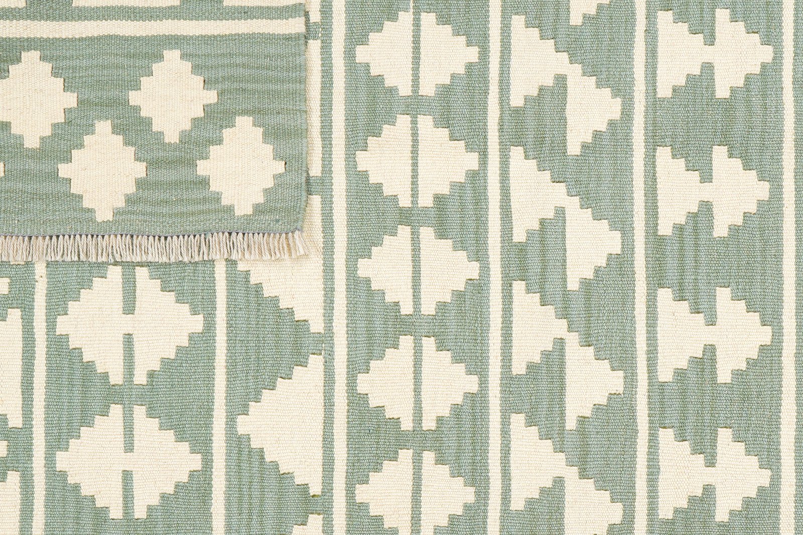 Kelim Gashgai — Handmade, 121x186 cm, Green, 100% Virgin Wool | View 6