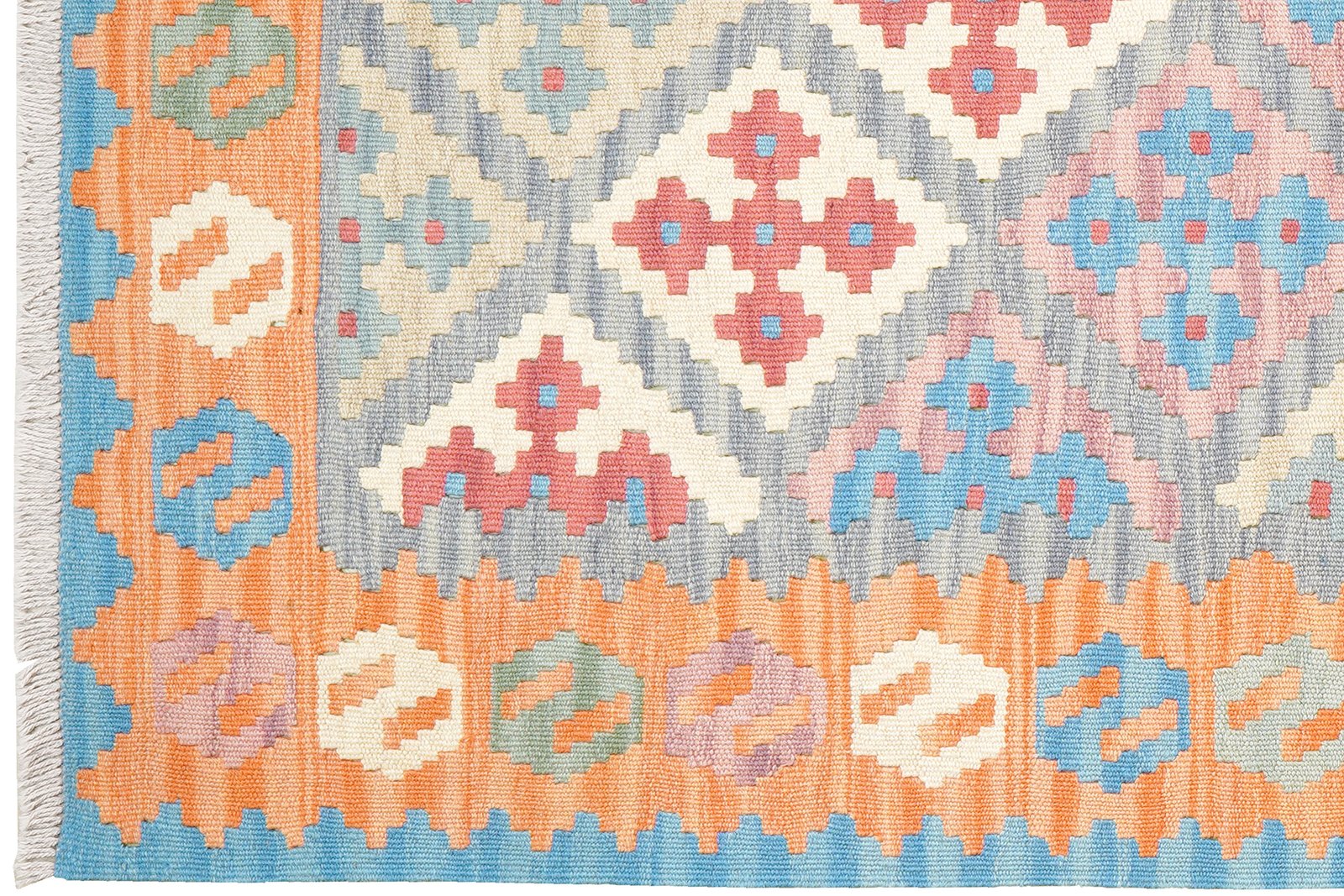 Kelim Gashgai — Handmade, 120x177 cm, Grey, 100% Virgin Wool | View 3