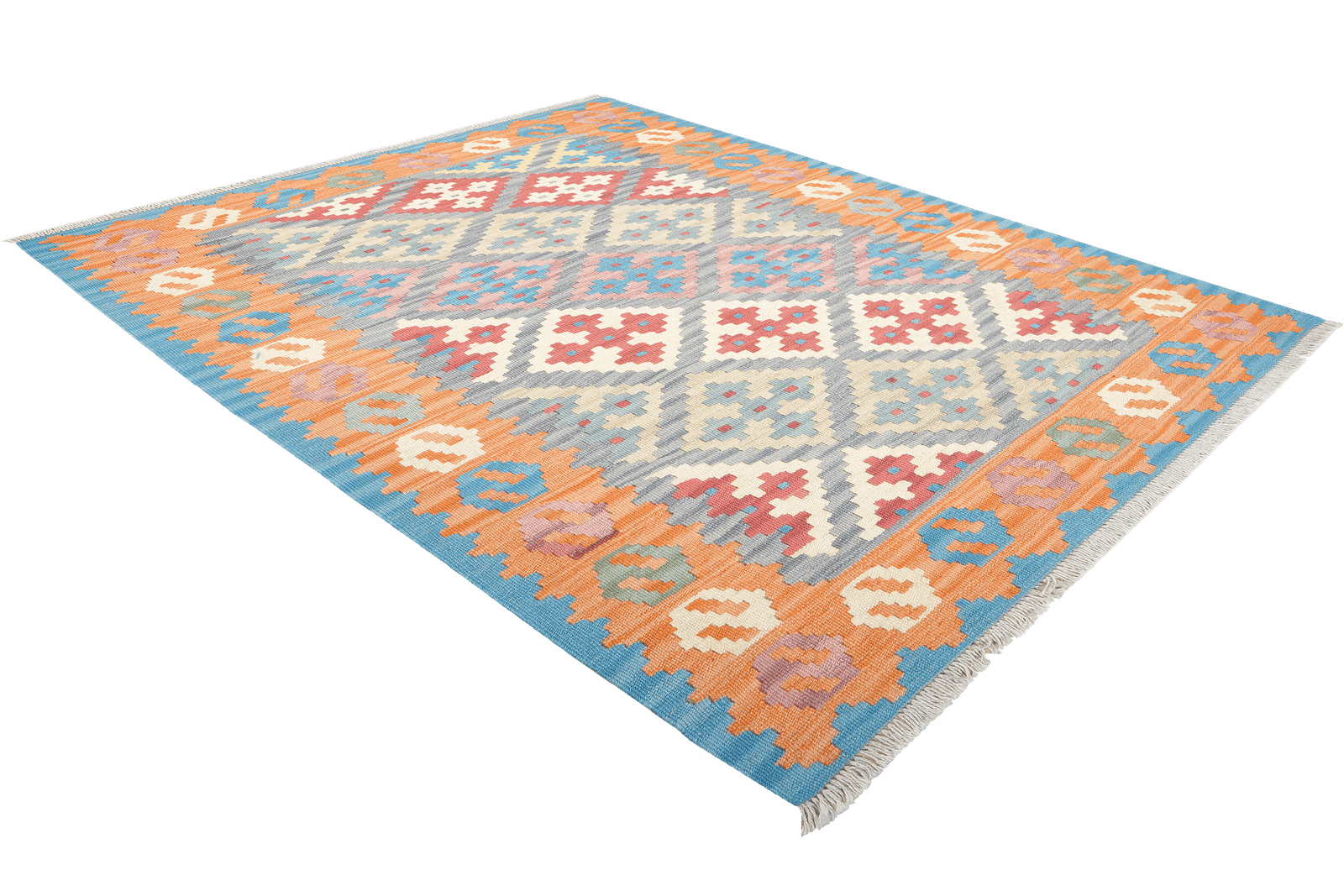 Kelim Gashgai — Handmade, 120x177 cm, Grey, 100% Virgin Wool | View 4