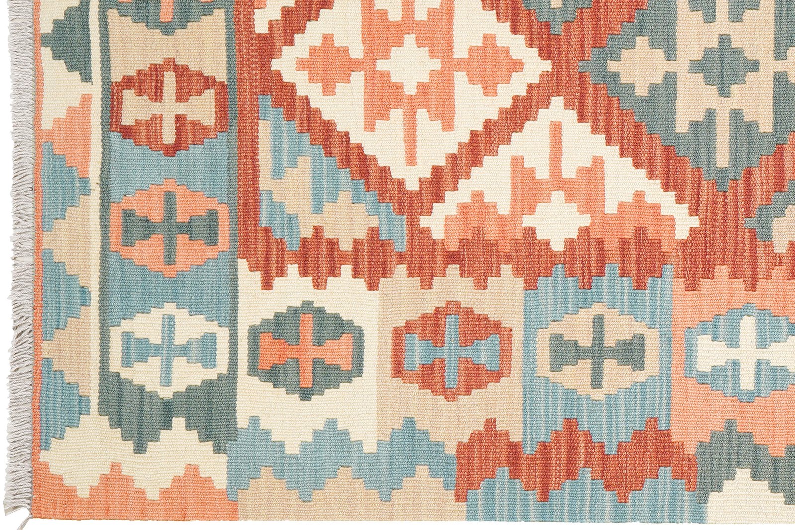 Kelim Gashgai — Handmade, 127x178 cm, Red, 100% Virgin Wool | View 3