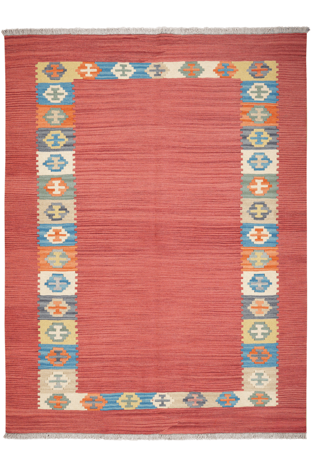 Kelim Gashgai — Handmade, 151x201 cm, Red, 100% Virgin Wool | Main view