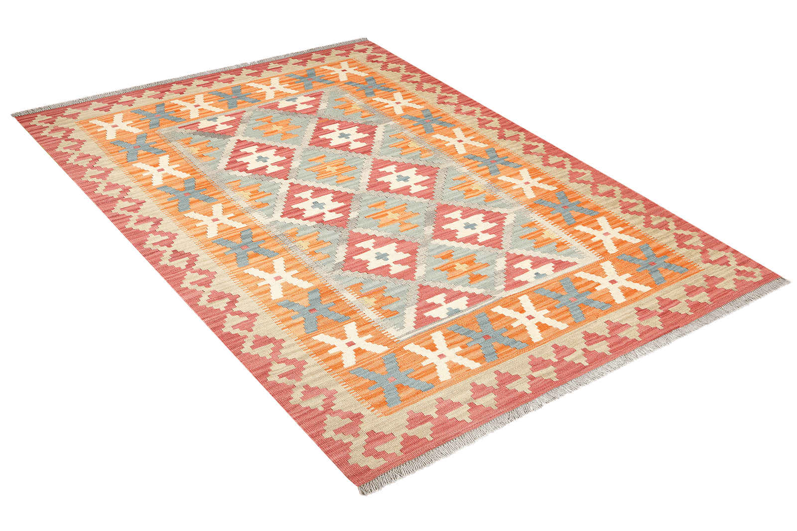 Kelim Gashgai — Handmade, 149x203 cm, Beige, 100% Virgin Wool | View 4
