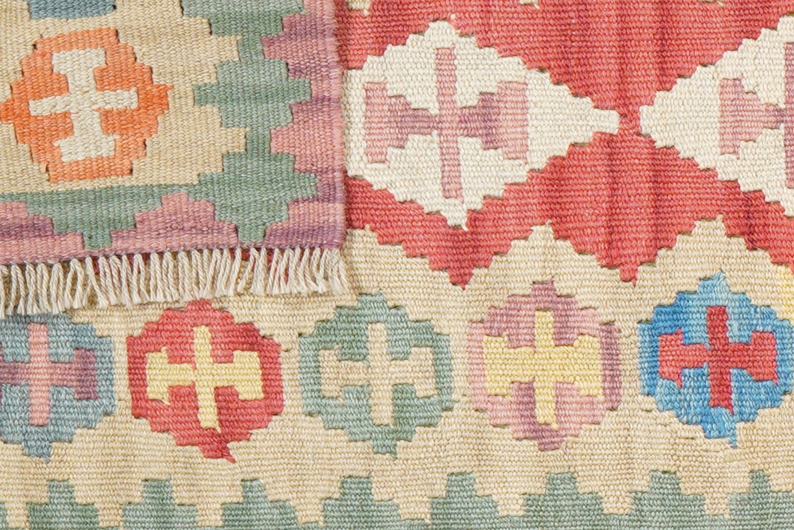 Kelim Gashgai — Handmade, 60x244 cm, Red, 100% Virgin Wool | View 6