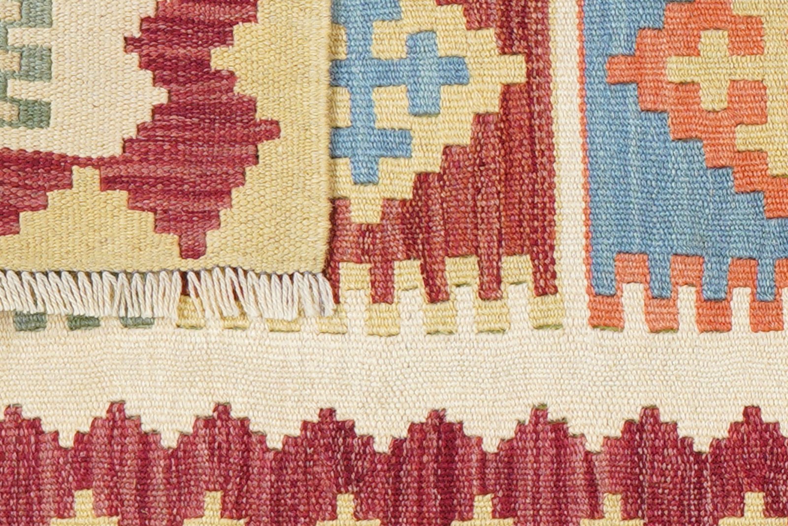 Kelim Gashgai — Handmade, 59x203 cm, Beige, 100% Virgin Wool | View 6
