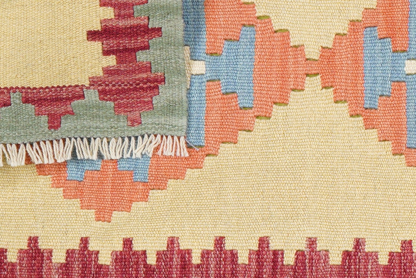 Kelim Gashgai — Handmade, 59x185 cm, Yellow, 100% Virgin Wool | View 6