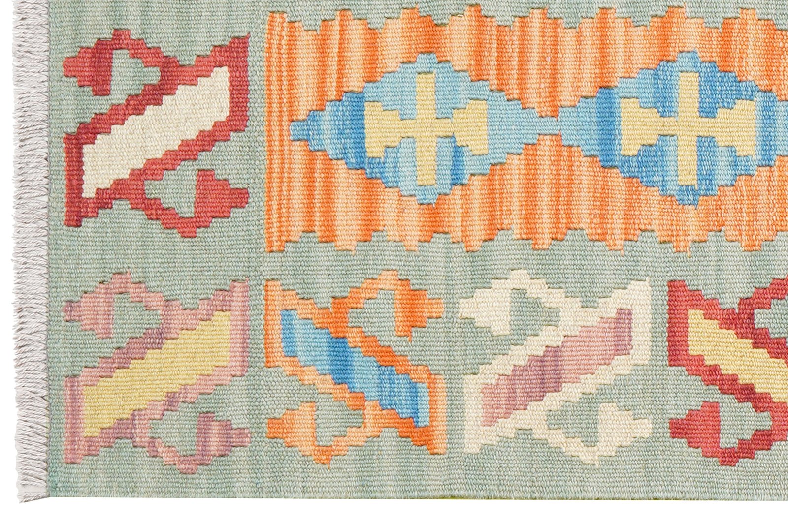 Kelim Gashgai — Handmade, 59x197 cm, Red, 100% Virgin Wool | View 3