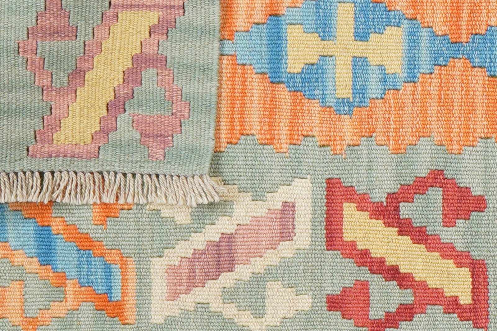 Kelim Gashgai — Handmade, 59x197 cm, Red, 100% Virgin Wool | View 6