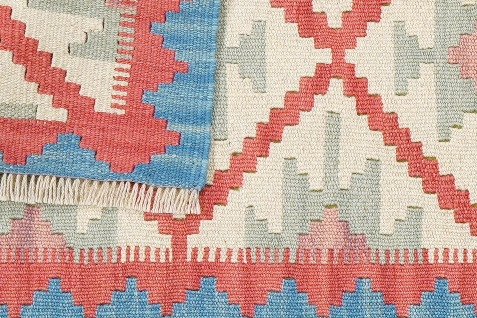 Kelim Gashgai — Handmade, 60x193 cm, Red, 100% Virgin Wool | View 6