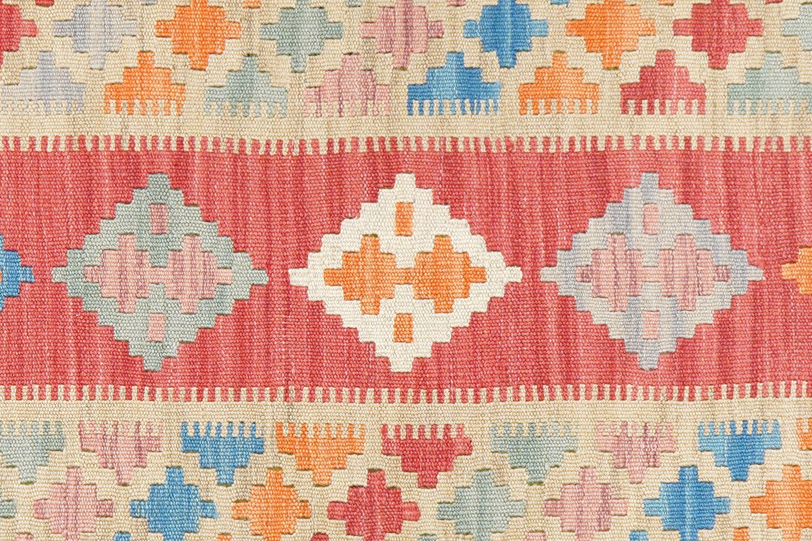 Kelim Gashgai — Handmade, 64x196 cm, Red, 100% Virgin Wool | View 5