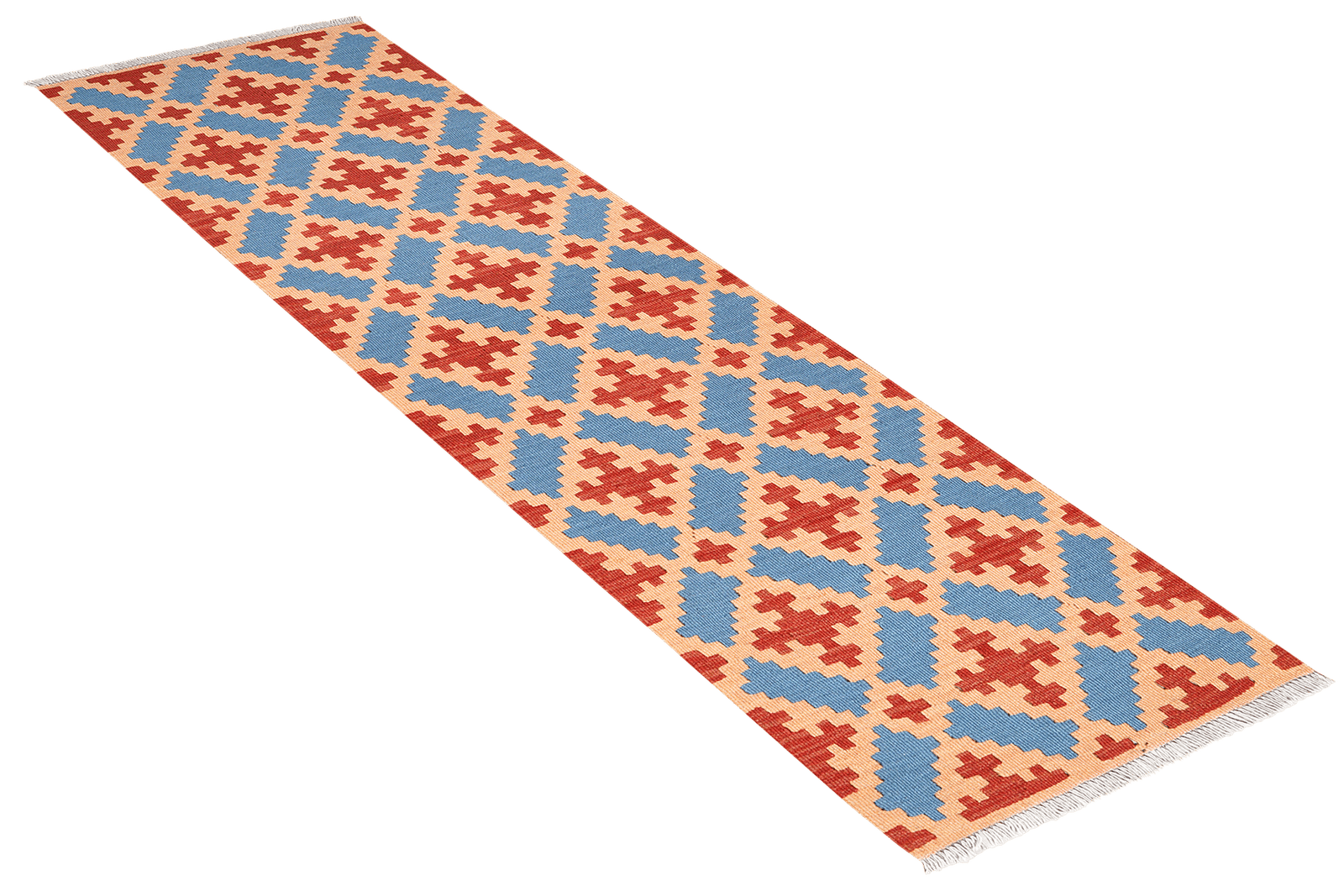 Kelim Gashgai — Handmade, 56x198 cm, Blue, 100% Virgin Wool | View 4