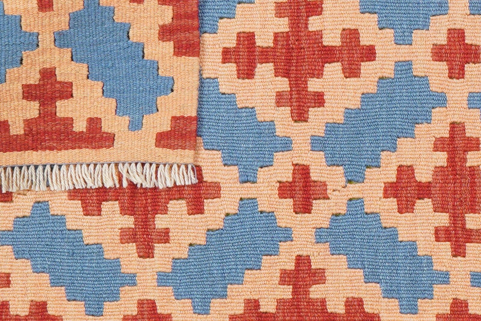 Kelim Gashgai — Handmade, 56x198 cm, Blue, 100% Virgin Wool | View 6