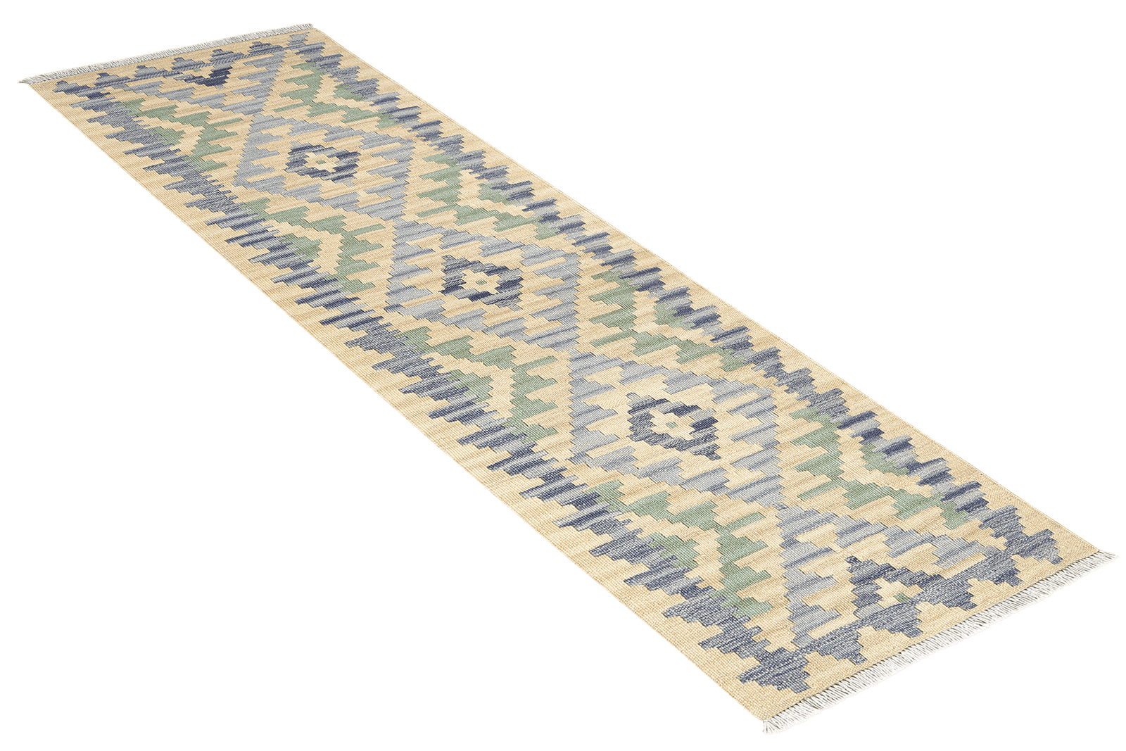 Kelim Gashgai — Handmade, 59x198 cm, Beige, 100% Virgin Wool | View 4