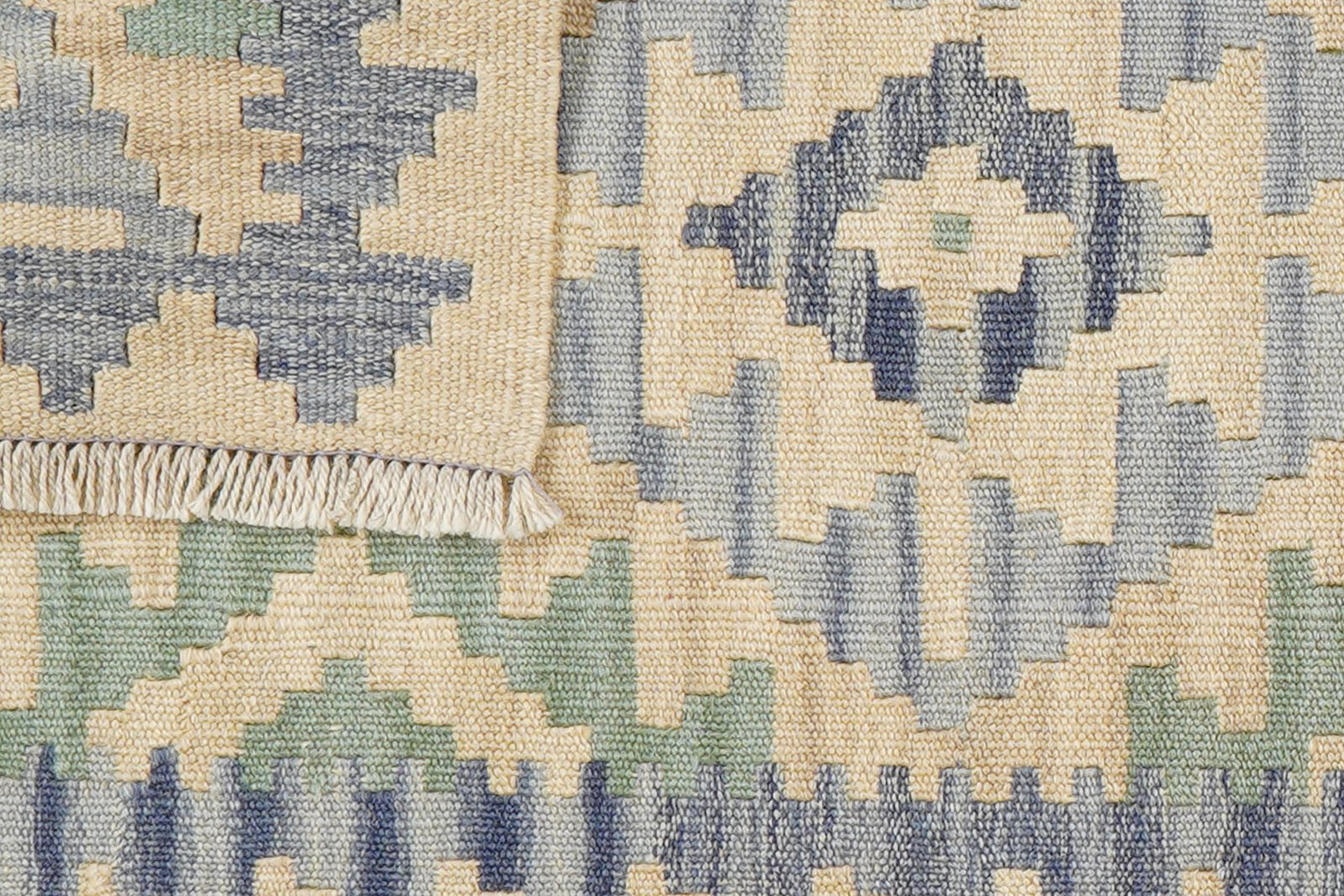 Kelim Gashgai — Handmade, 59x198 cm, Beige, 100% Virgin Wool | View 6