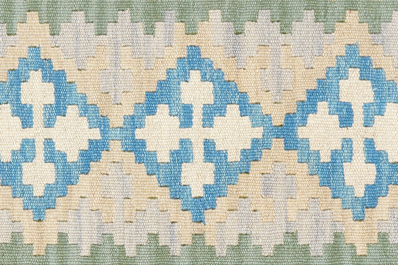 Kelim Gashgai — Handmade, 60x197 cm, Blue, 100% Virgin Wool | View 5