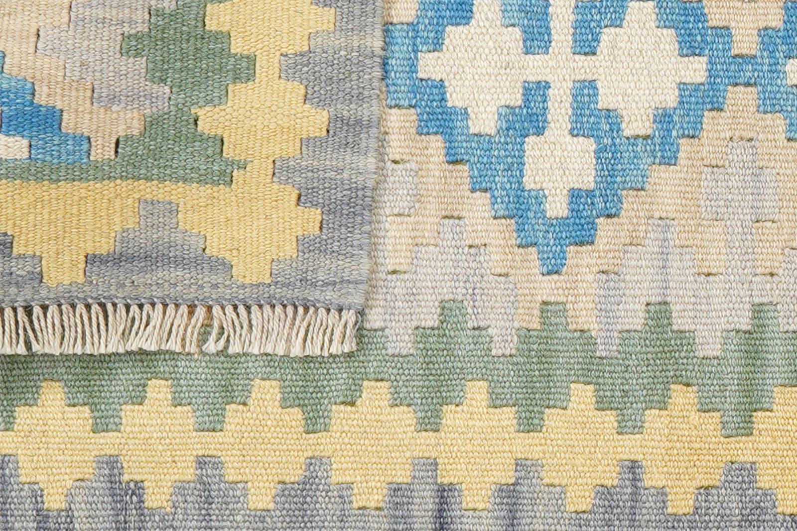 Kelim Gashgai — Handmade, 60x197 cm, Blue, 100% Virgin Wool | View 6
