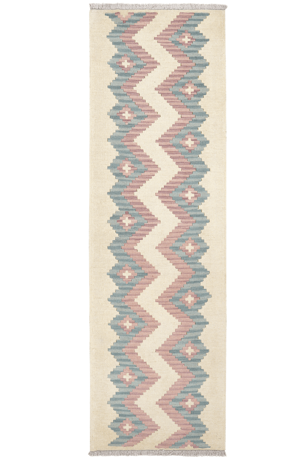 Kelim Gashgai — Handmade, 62x203 cm, Beige, 100% Virgin Wool | Main view
