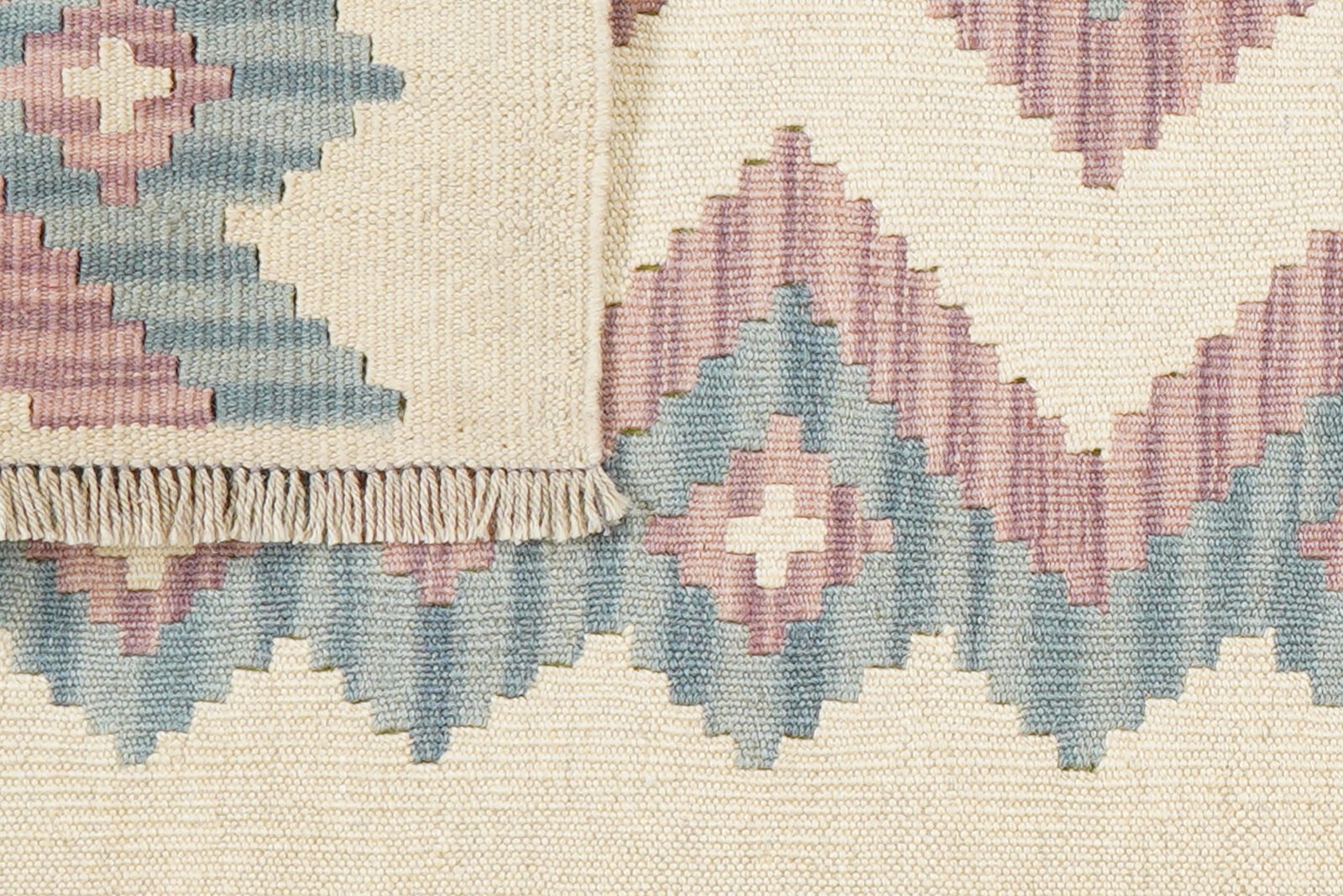 Kelim Gashgai — Handmade, 62x203 cm, Beige, 100% Virgin Wool | View 6